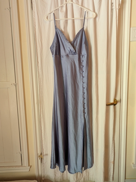 Dress Forum Dresses & Skirts - Dress Forum Satin Slip Maxi Dress in Blue Gray